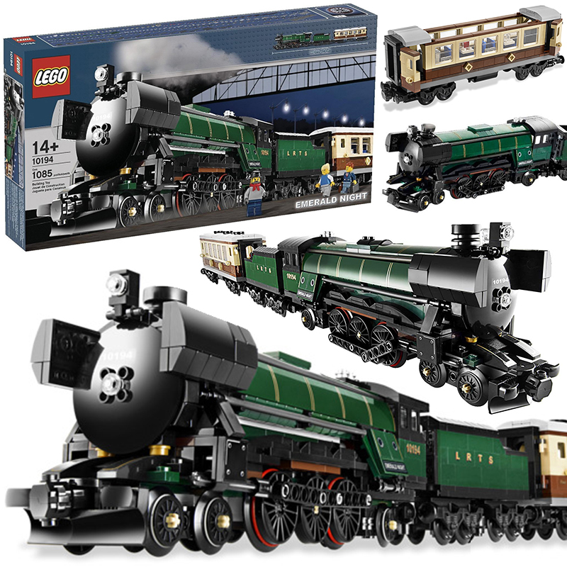 乐高10194绝版经典翡翠之夜蒸汽火车怀旧火车拼装模型成年高难度