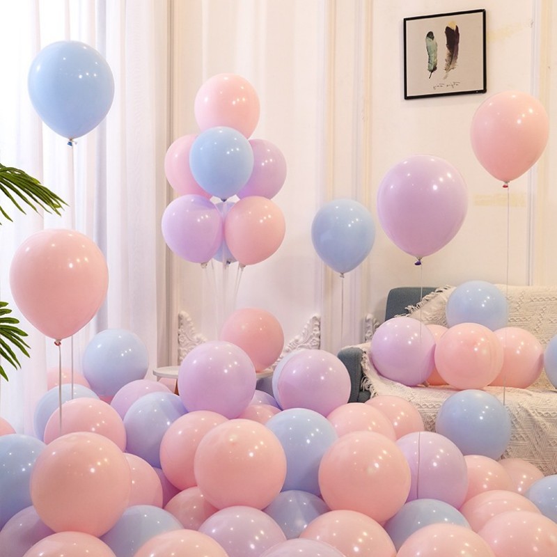 马卡龙气球生日装饰儿童彩色无毒加厚