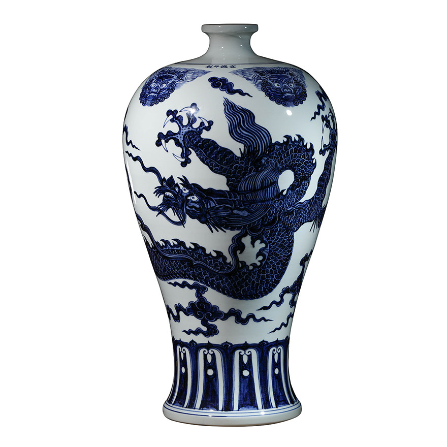 【直供】重器宣德青花龙纹广口梅瓶 罗梅凤复制