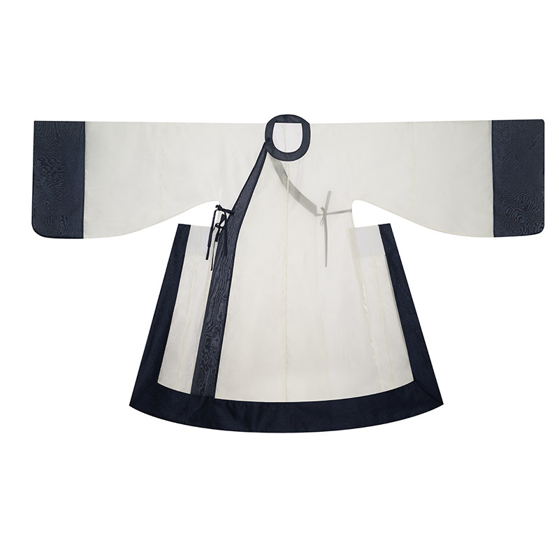 惜物国风 明制传统素纱白菜汉服襕衫书生儒生进士服镶边圆领袍衫