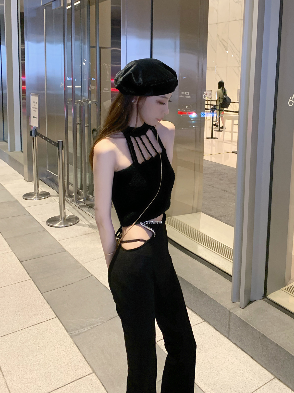 f project【请呼我小"腰"精】露腰绑带微喇休闲裤女百搭马蹄裤