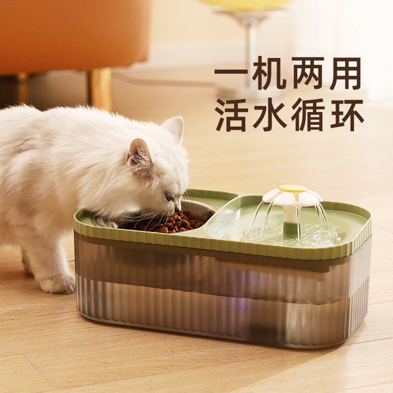 猫咪饮水机自动循环宠物喝水喂食器一