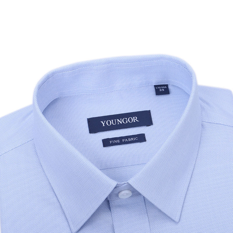 雅戈尔短袖衬衫男新款夏天tp高支纯棉免烫纯色蓝色ystp110058ija