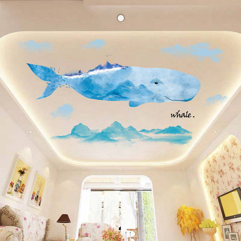 卧室客厅房顶墙顶天花板墙贴纸吊顶屋顶创意儿童房装饰品自粘贴画