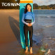 TOSWIM分体长袖长裤女休闲冲浪服泳衣潜水服保守浮潜防晒速干度假