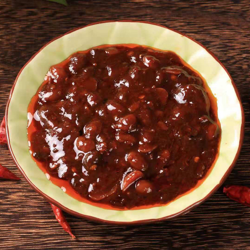 热销黄豆酱 纯手工_安徽阜阳特产香辣味黄豆酱农家纯手工酱豆子夹馍酱