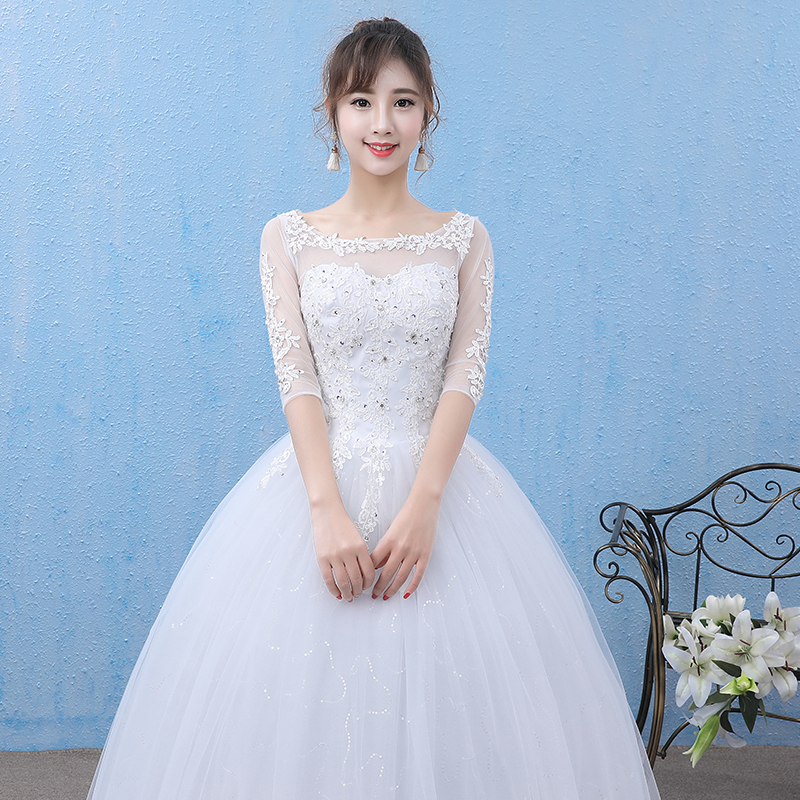 2019白色壹字肩夏季新款女裝孕婦顯瘦中袖蓬蓬裙綁帶韓版攝影禮服在類目 女裝/女士精品, 婚紗/旗袍/禮服, 婚紗中 - 來自Buy2taobao.com提供專業的淘寶代購服務