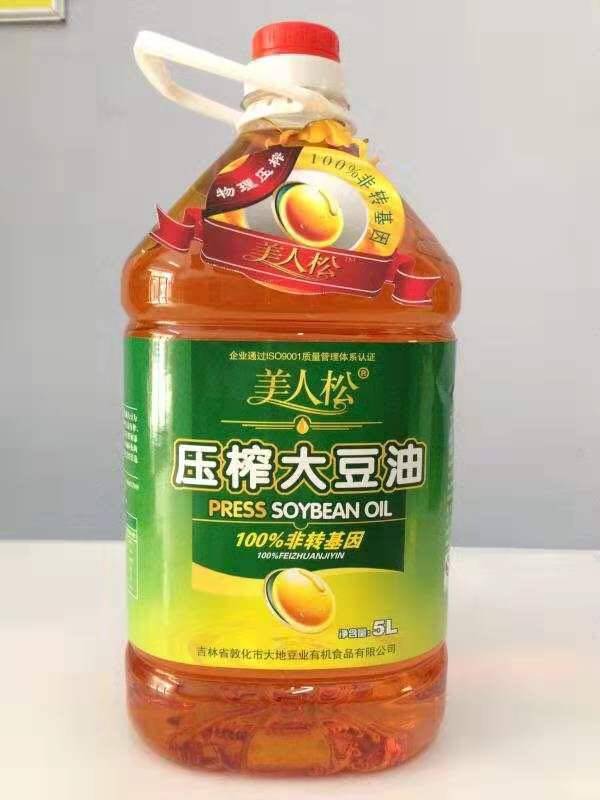 东北特产转基因美人三级压榨大豆豆油5l大豆油