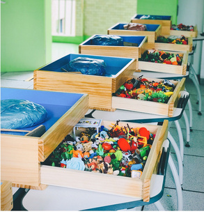 心理咨询室沙盘沙具套装儿童玩具摆件家庭游戏便携抽屉双层小沙箱