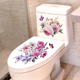 马桶装饰花朵防水墙贴纸韩国创意卡通浴室厕所马桶盖防污花纹贴画