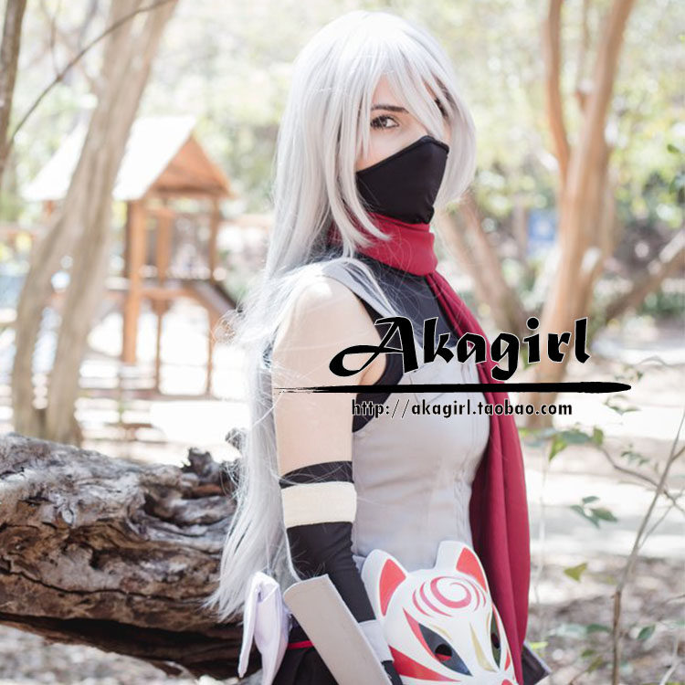 一折假发女版_火影忍者 旗木卡卡西性转 女版 cosplay 银白色长直发