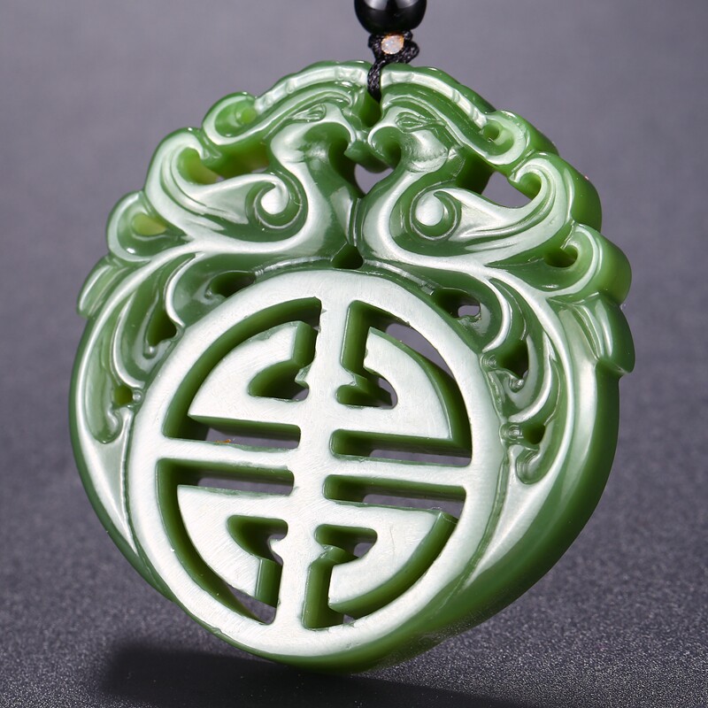 【仿古凤】河南省玉石雕刻大师张国军作品和田玉碧玉挂件40.75g