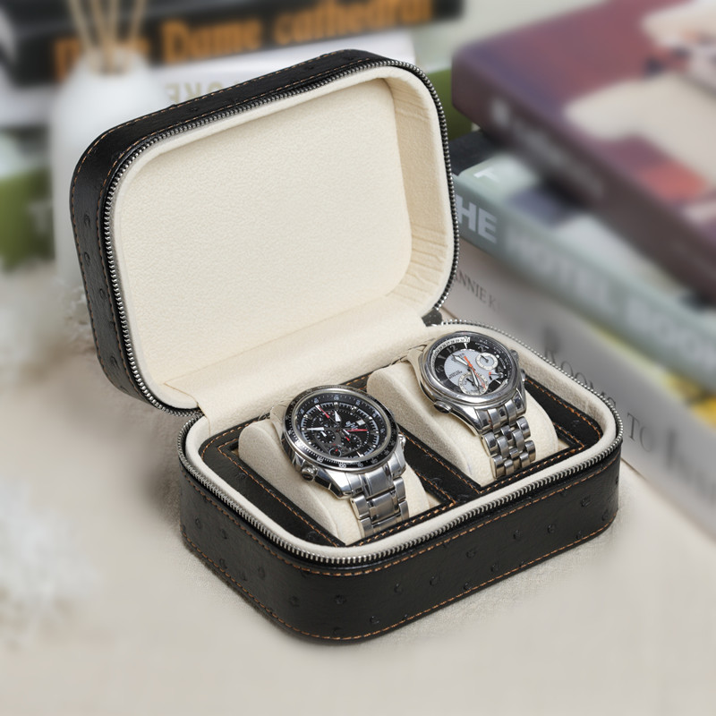 高档手表盒旅行手表包首饰盒情侣名表欧式便捷式手表盒皮质双表位