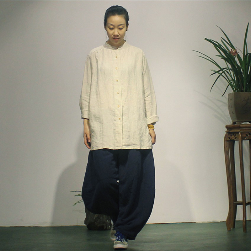 古石後原創布衣 亞麻長袖樸素襯衫寬松 無有情不例外秋菊家中栽女在類目 女裝/女士精品, 襯衫中 - 來自Buy2taobao.com提供專業的淘寶代購服務