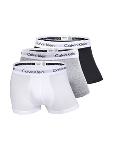 Calvin Klein/CK男士平角内裤三条装棉休闲正品男款四角内裤短裤