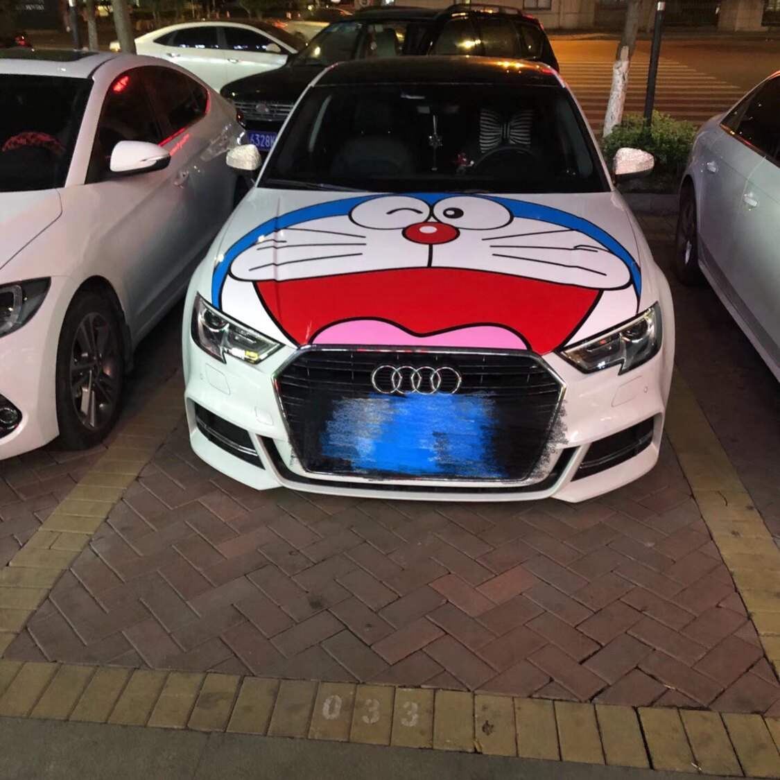 车贴机器猫哆啦拉花引擎贴纸跑车车展贴画卡通汽车装饰贴