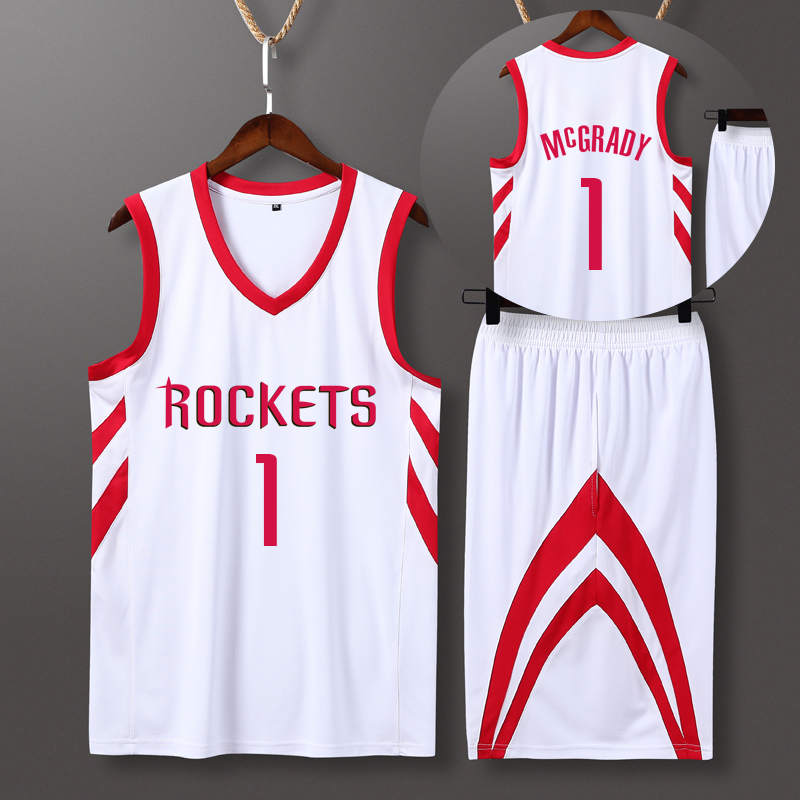 麦迪球衣定制儿童篮球服套装男订制一套火箭队1号学生训练比赛服