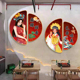 网红国潮风墙面装饰火锅烧烤餐饮串串店挂画背景墙贴布置创意壁画
