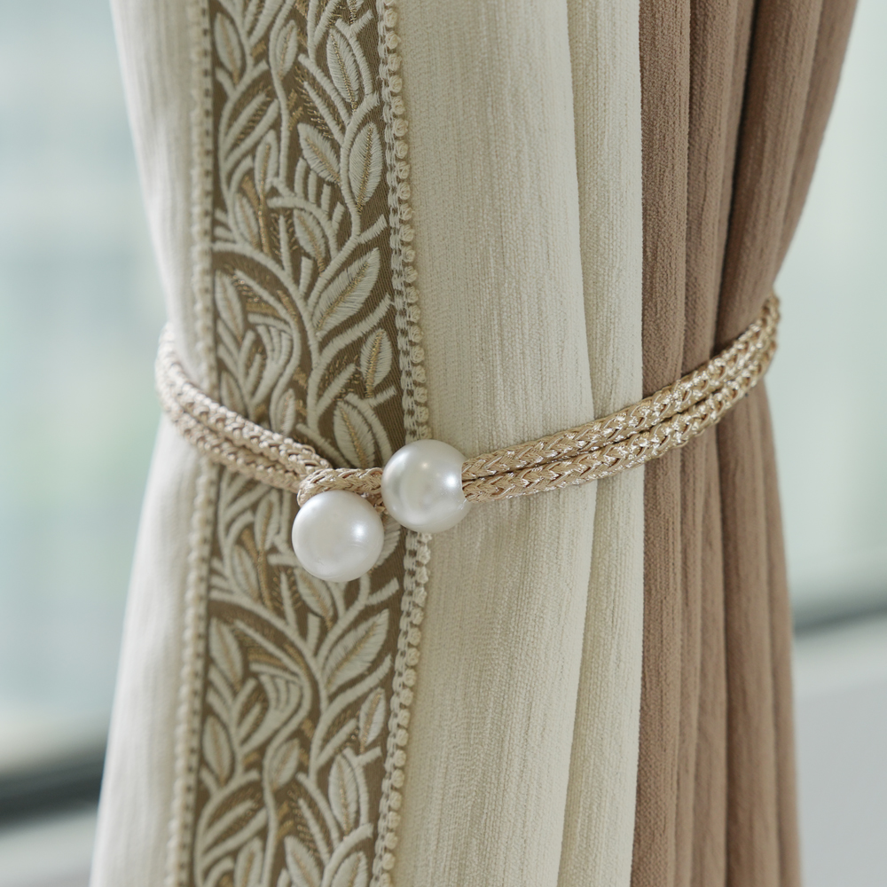 窗帘绑带绳现代绑饰一对装轻奢收纳绳扎束扣收拢绳珍珠装饰K-316