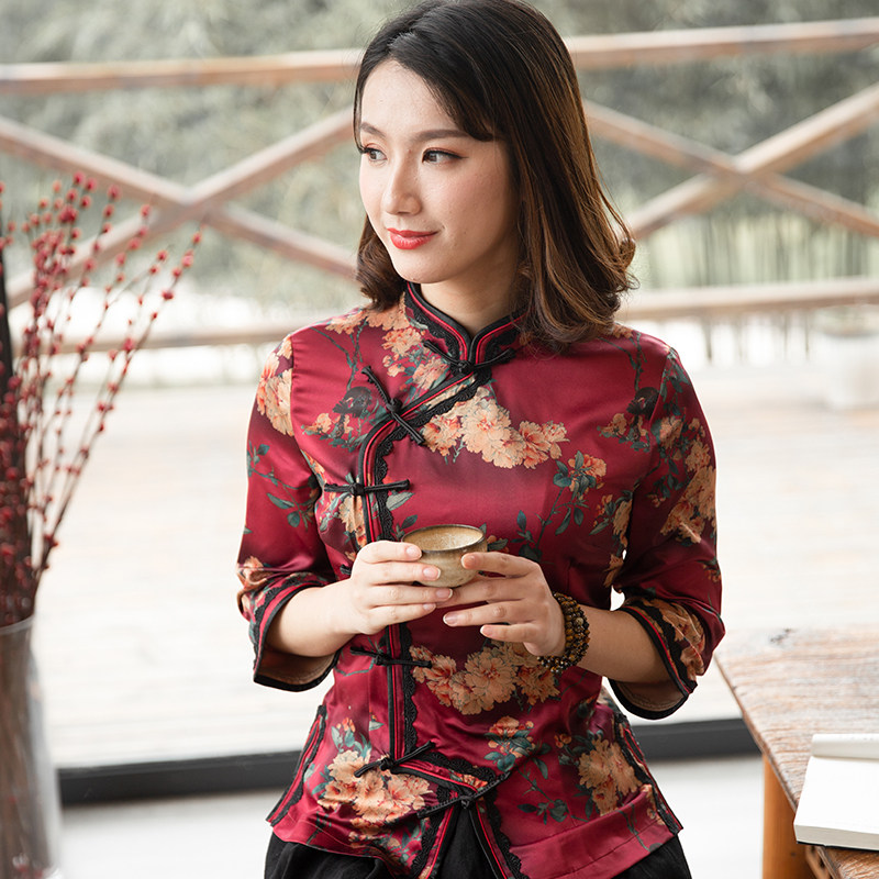 如意风唐装女中国风半身旗袍上衣复古洋气穿搭茶服禅服民国风女装