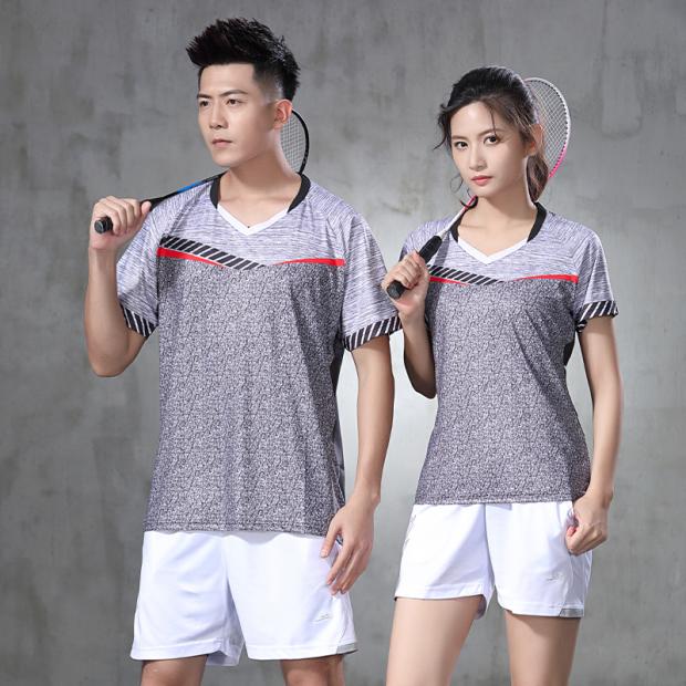 新款速干透气男女士羽毛球服套装上衣运动比赛训练兵乓球团购定制