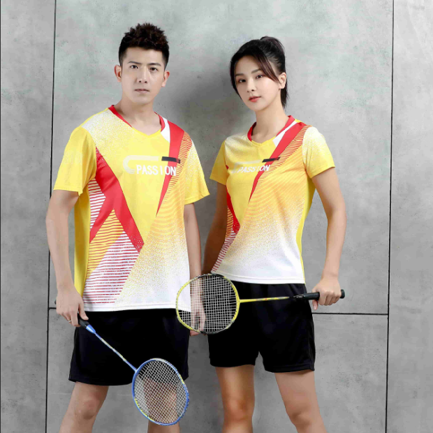 新款速干服男女装羽毛球服套装运动比赛训练服网球兵乓球衣服定制