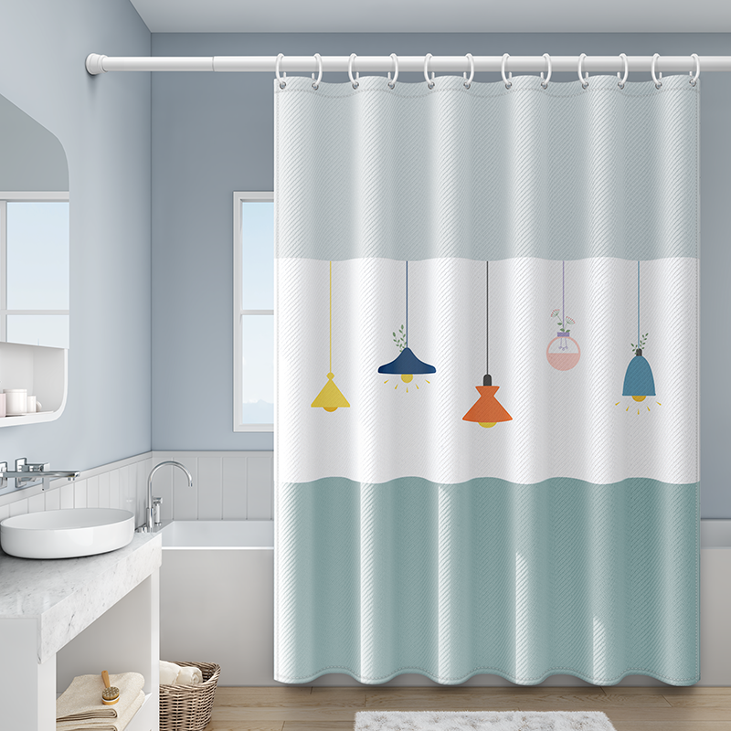 北欧风高级感挡水浴帘浴室沐浴隔断卫生间防水淋浴厕所洗浴拉帘子