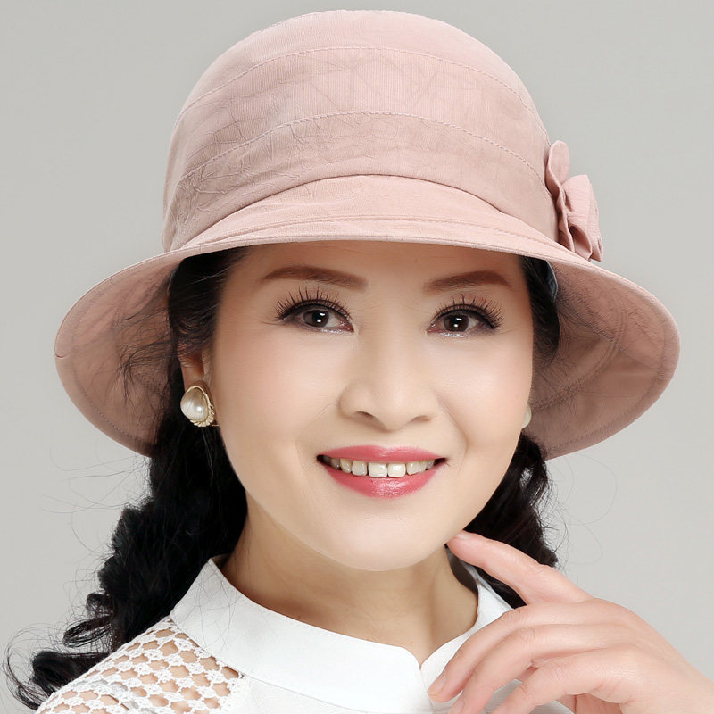 夏季中老年女帽子春夏薄妈妈遮阳帽大檐渔夫帽老年人太阳盆帽中年