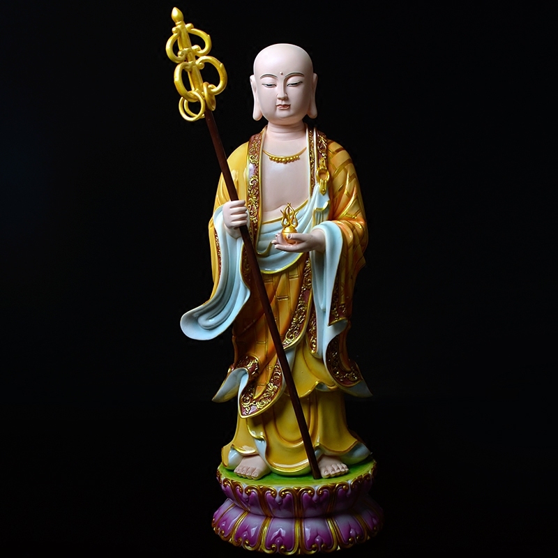 现代新中式驱邪神像地藏王菩萨陶瓷镇宅佛像供奉佛龛摆件