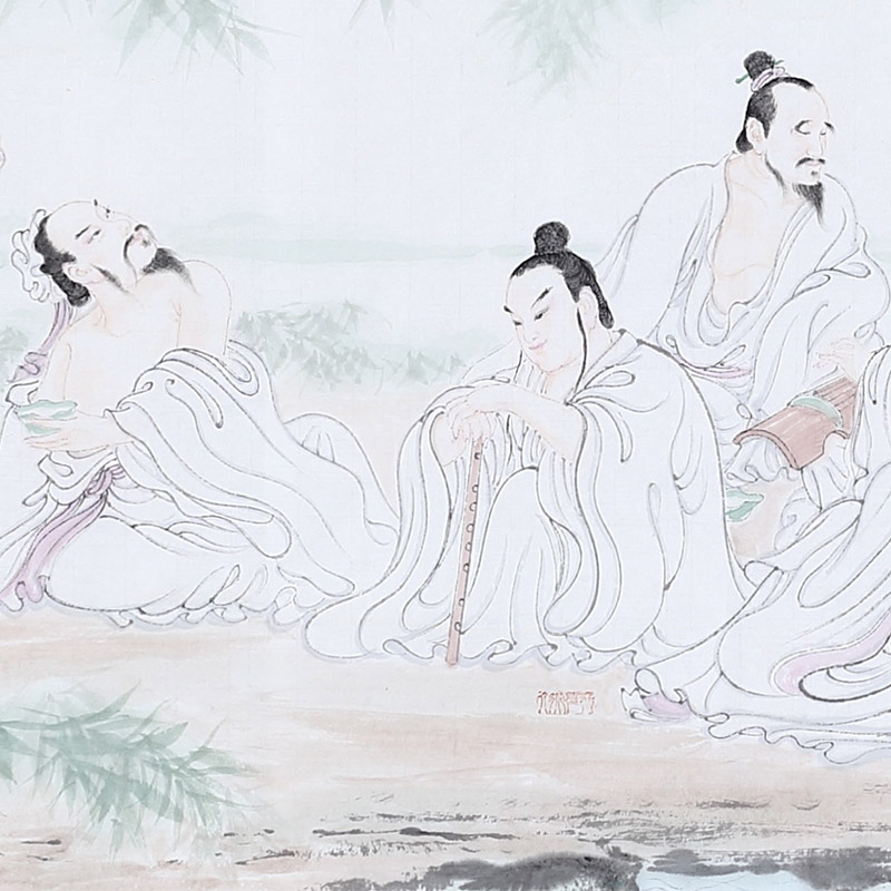 余宏达 国画 《竹林七贤》