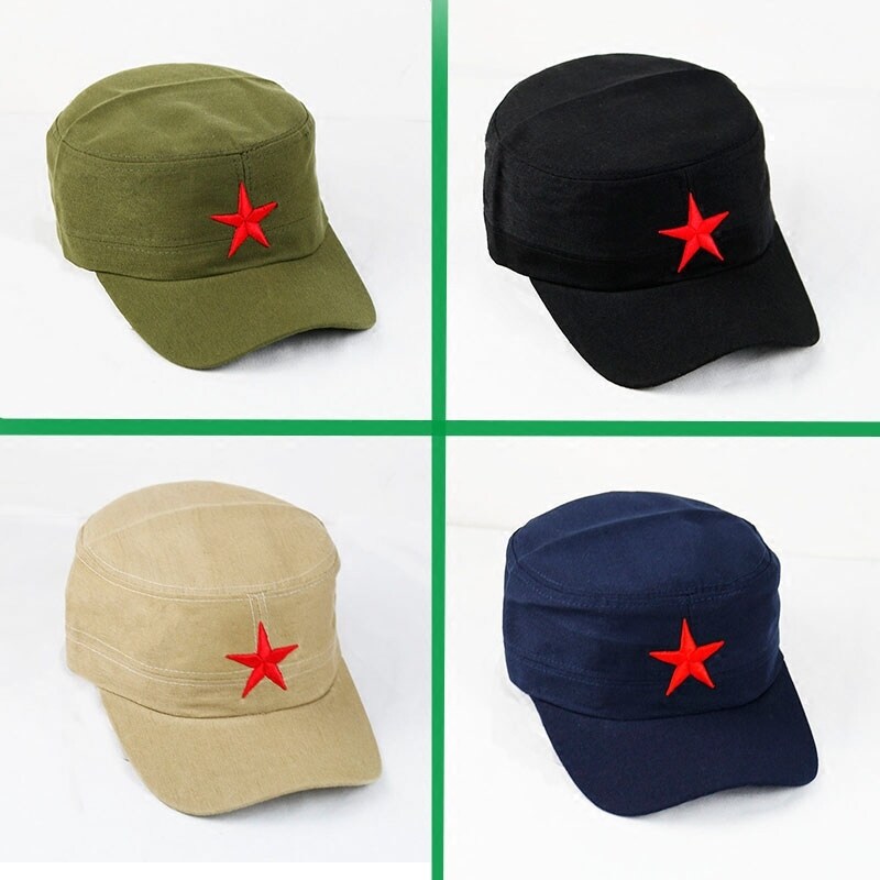 14韩版潮户外休闲平顶帽子男款女时尚军迷彩鸭舌帽五角星