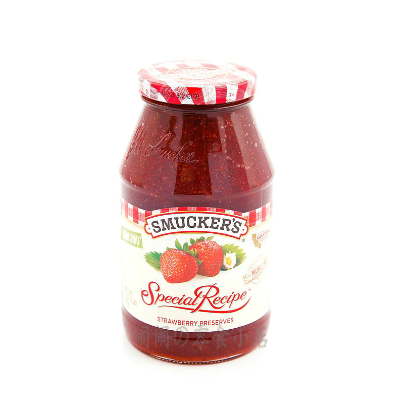 包邮美国进口SMUCKER'S盛美家精选大块果肉草莓果酱 907g早餐伴侣