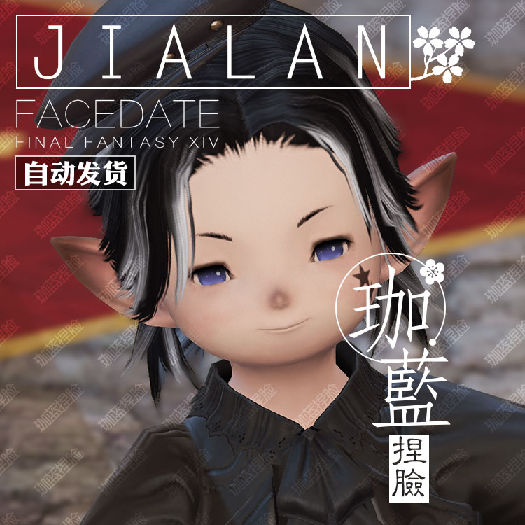 【珈蓝】最终幻想14 ff14捏脸数据脸型 拉拉菲尔族男 公肥 黑白