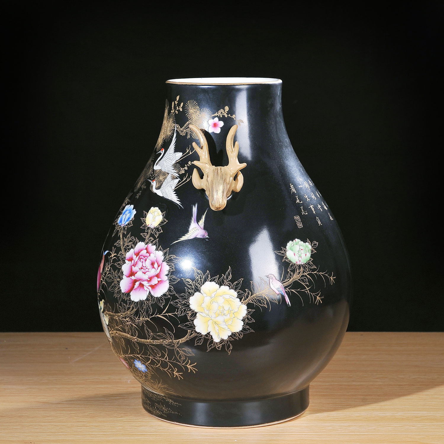 江西省陶瓷工艺美术大师 珐琅彩双耳尊