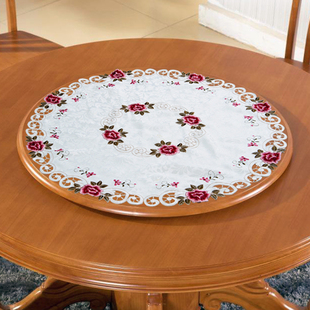 圆桌转盘桌布大圆桌餐桌布布艺圆形家用转盘垫布欧式圆盘桌布