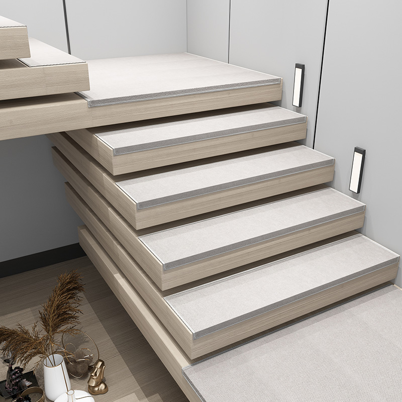 高档纯色楼梯踏步垫免胶自粘楼梯垫家用实木台阶防滑垫楼梯毯定制