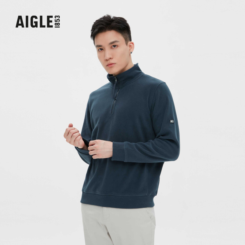 aigle艾高秋冬款ficipom男士保暖舒适运动户外半拉抓绒衣外套