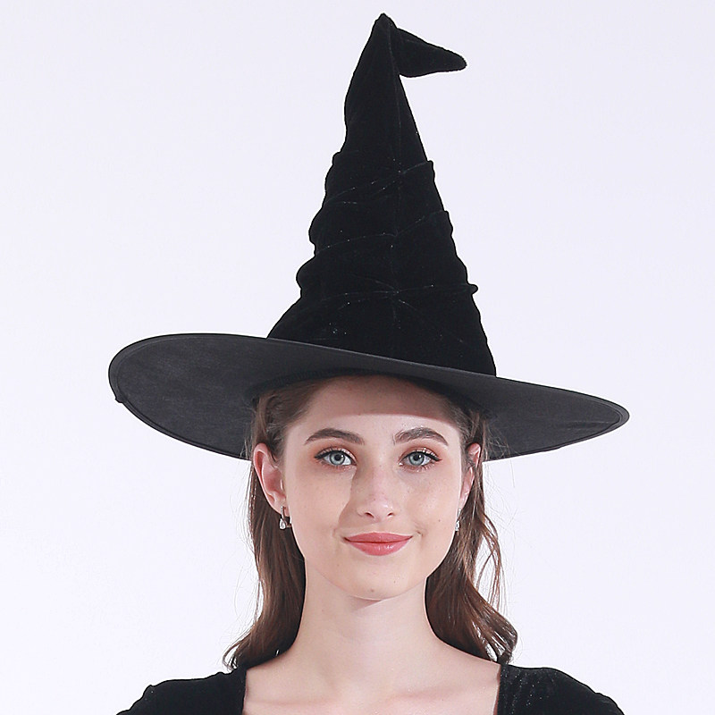 cos万圣节表演道具巫师帽魔法帽巫婆帽女巫帽子南瓜帽魔法师帽子