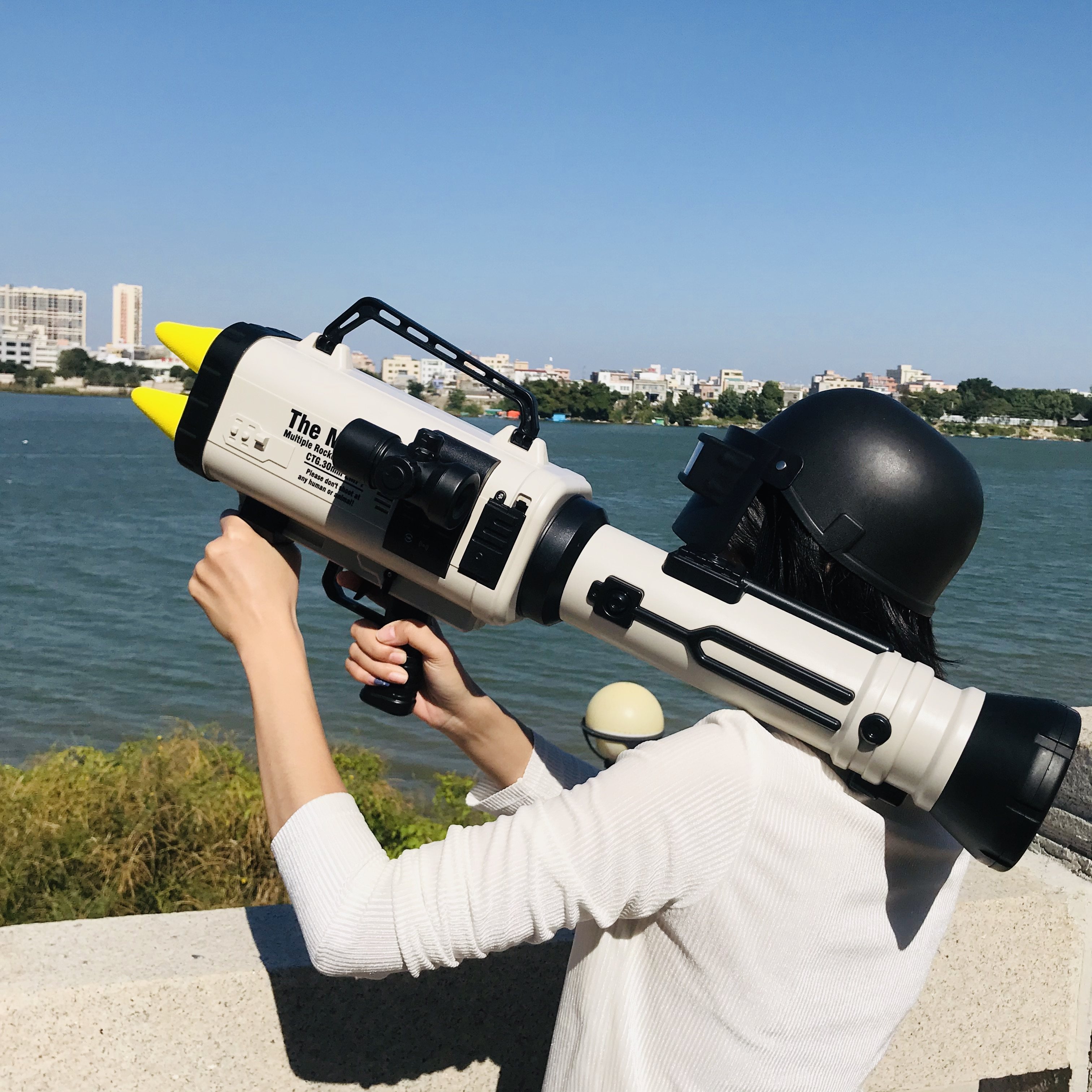 超大号四联装儿童软弹枪玩具火箭炮连发射筒男孩和平吃鸡精英装备