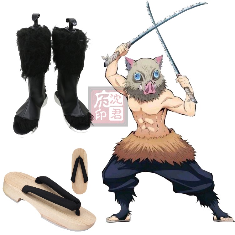 鬼灭之刃 嘴平伊之助cos鞋cosplay鞋子定制定做
