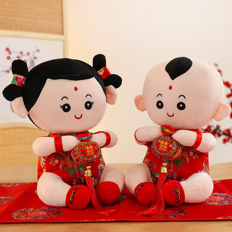 结婚娃娃一对金童玉女