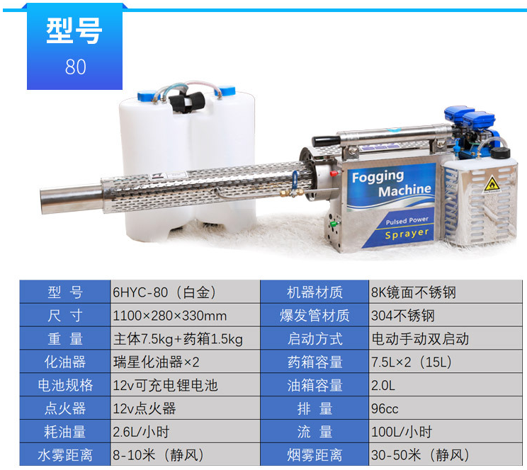 180K弥雾机消毒机脉冲式水雾烟雾两用机大棚畜牧养殖烟雾机