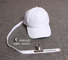 Bigbang权志龙GD微博INS同款白色超长尾带英文字母鸭舌帽嘻哈帽子