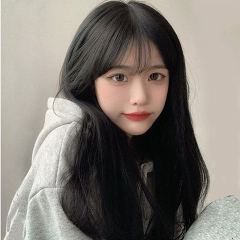 一折空气刘海假发圆脸网红