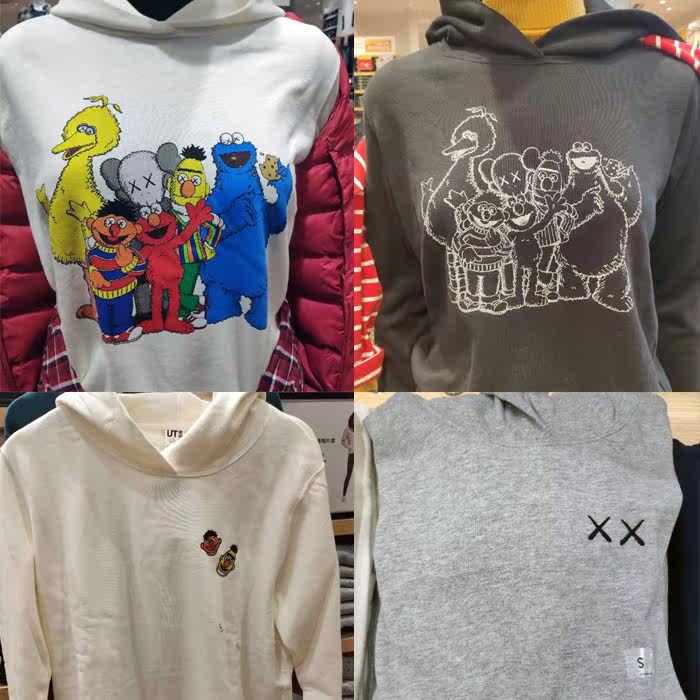 女款连帽套头uniqlo优衣库芝麻街联名kaws卫衣情侣装ut第二弹_不打折