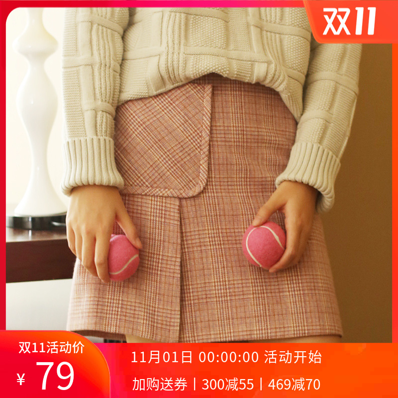 omont蛋挞家 复古高腰格子毛呢a字半身裙女灯芯绒短裙 牛仔裙春|ruв категории Женская одежда, юбка - от Buy2taobao.com для оказания профессиональной услуги покупки агента Taobao