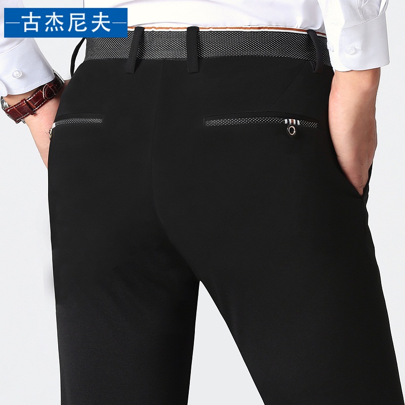 2017秋鼕季新款休閑褲修身彈力免燙抗皺褲子男長褲韓版商務加絨潮
