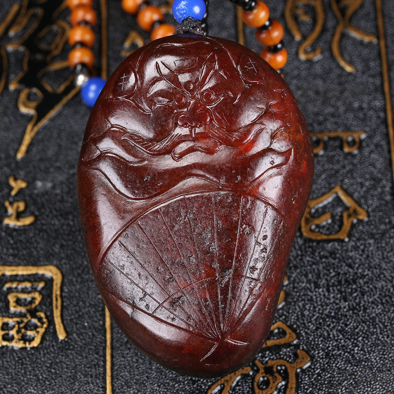 老熟红沁玉种 钟馗 和田玉挂件 89.028