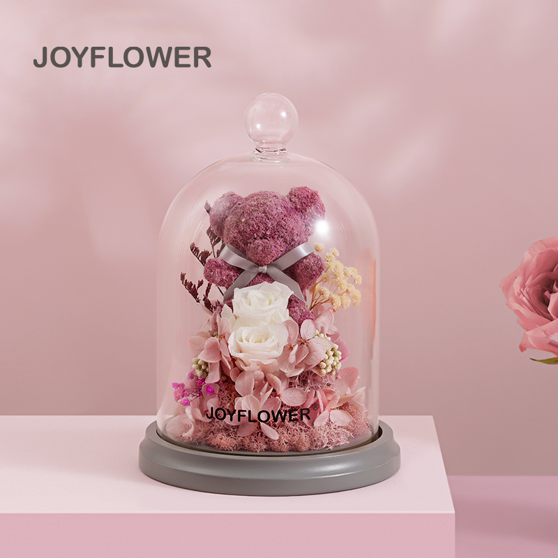 joyflower永生花玫瑰花礼盒送女生朋友情人节礼物生日送女生朋友