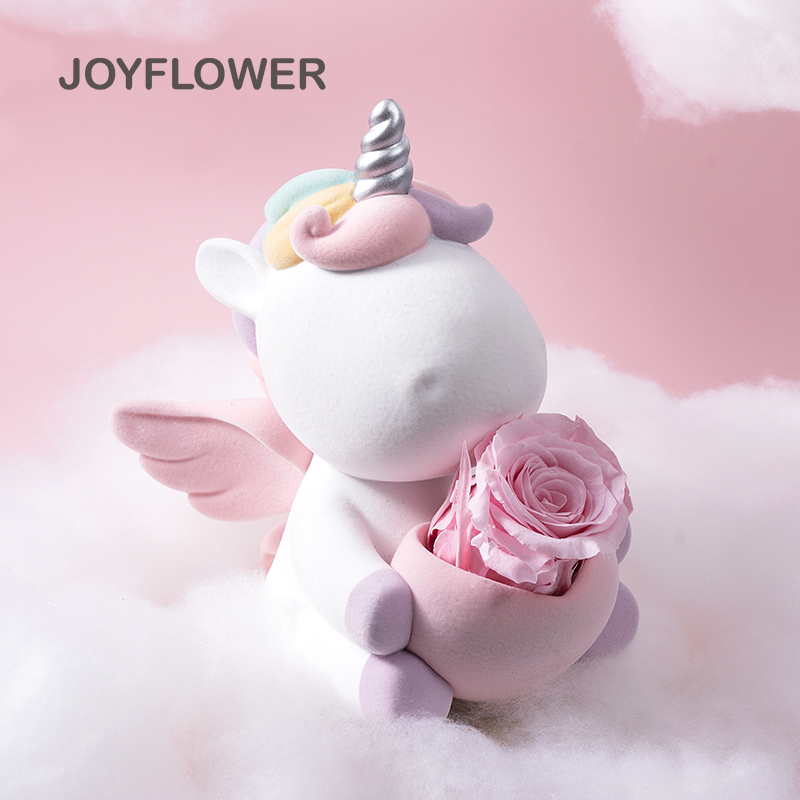 joyflower永生花玫瑰花干花独角兽生日情人节礼物送女生朋友女孩